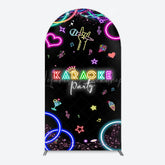 Lofaris Colorful Neon Karaoke Birthday Party Arch Backdrop